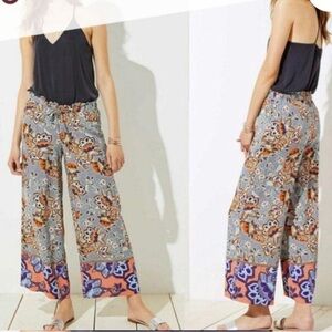 LOFT Plus Boho Mosaic Fluid Drawstring Ankle Pants